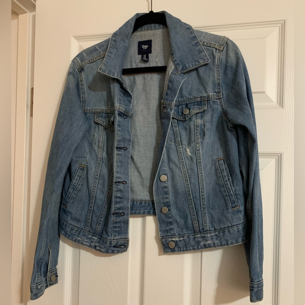 Slightly distressed denim jacket